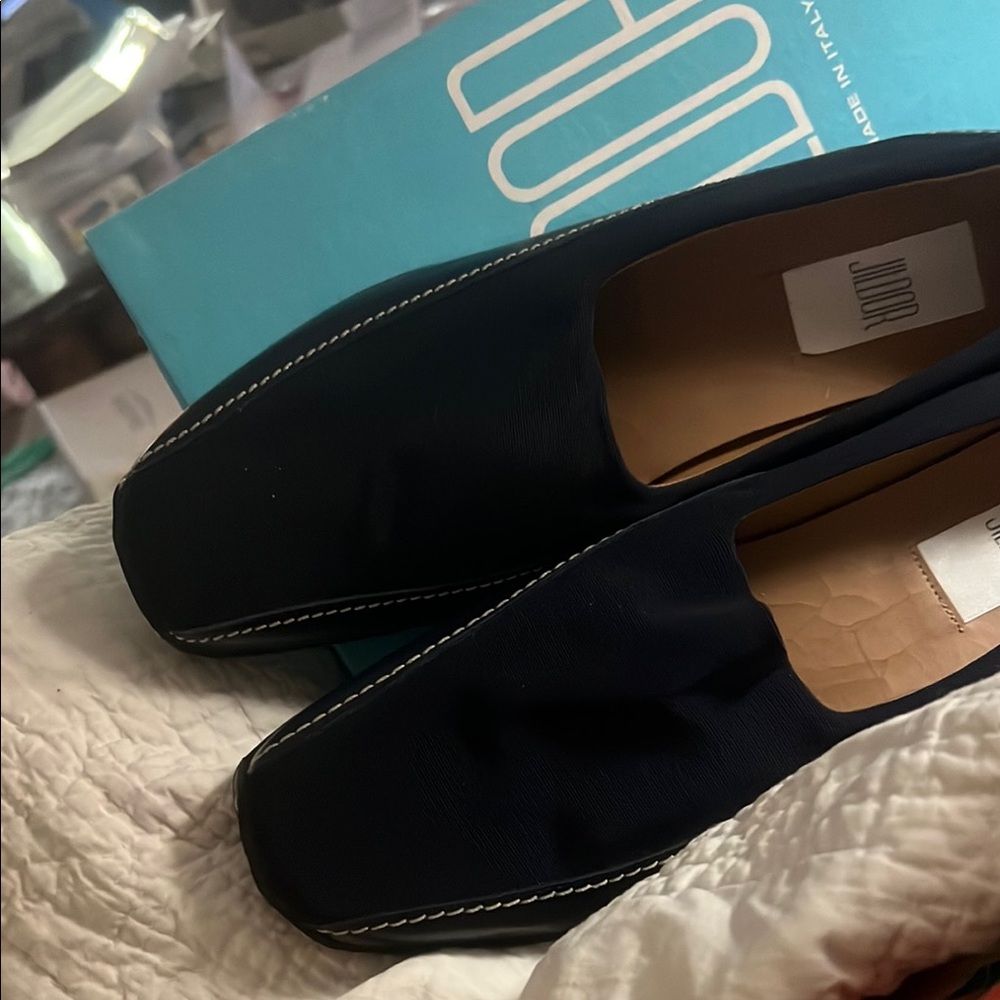 JILDOR Navy Blue Loafers with White Stitching, 10 1/2 B NIB
